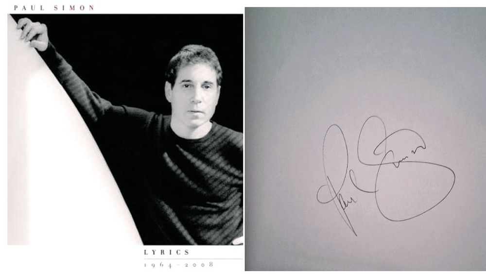Paul Simon signed Lyrics 1964-2008 HC book