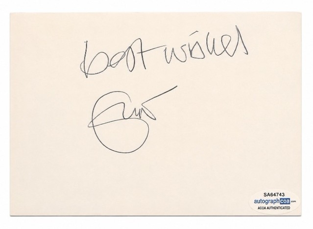 Eric Clapton signed blank card