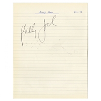 Billy Joel 1979 signed page
