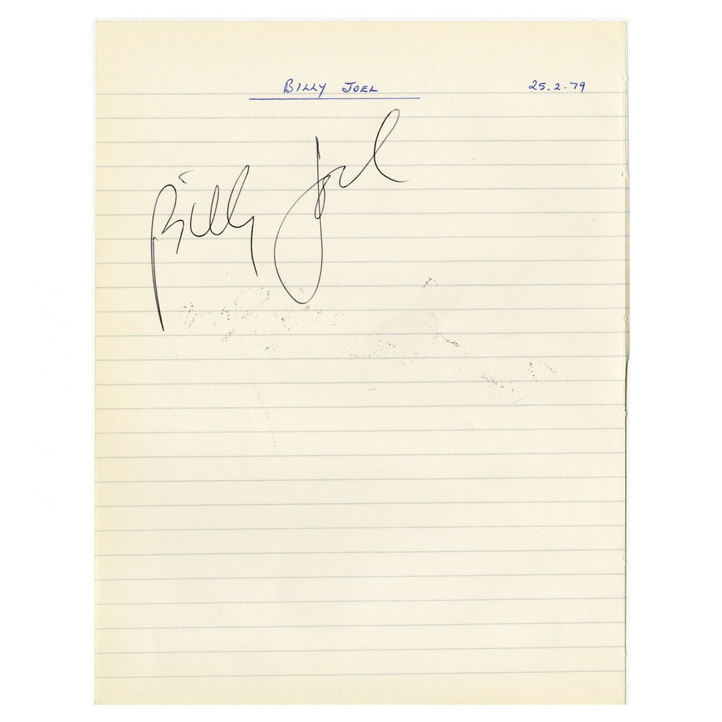 Billy Joel 1979 signed page