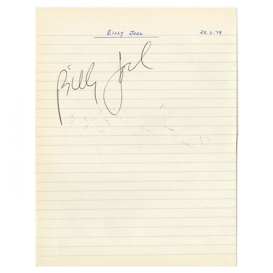 Billy Joel 1979 signed page