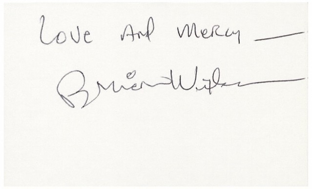 Brian Wilson signed and inscribed Love And Mercy cut