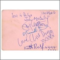 The Yardbirds Eric Clapton line-up signed page