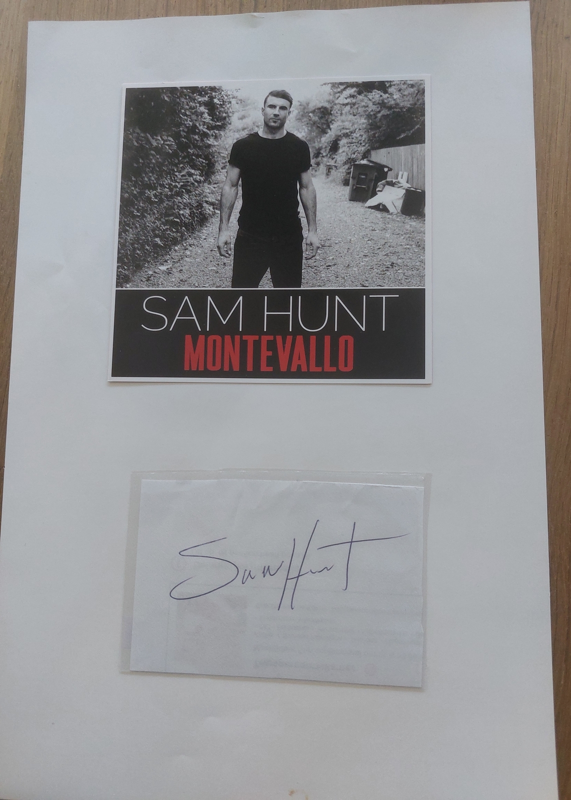 Sam Hunt signed paper cut
