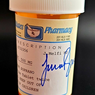 Lorraine Bracco Autographed Sopranos Replica Prop Pill Bottle