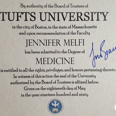 Lorraine Bracco Autographed Sopranos Replica Prop Diploma