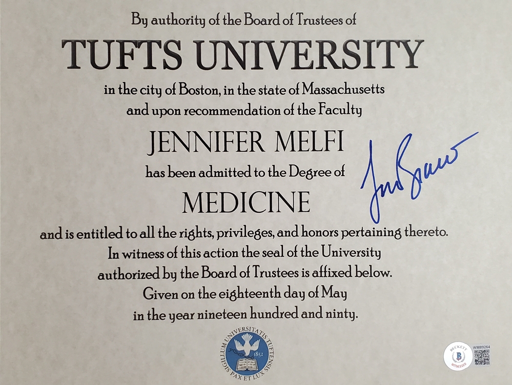 Lorraine Bracco Autographed Sopranos Replica Prop Diploma