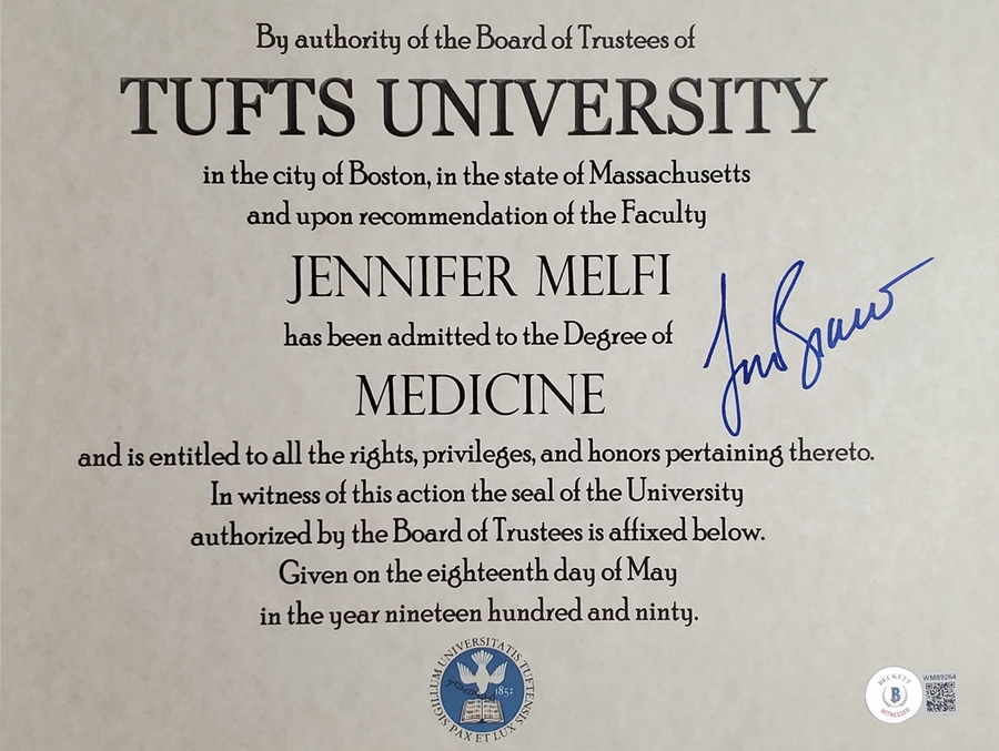 Lorraine Bracco Autographed Sopranos Replica Prop Diploma