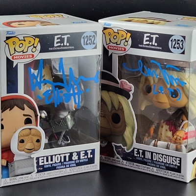 ET Autographed Funko Pop Set