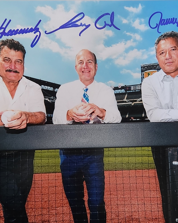 New York Mets Announcer Triple Autographed 8x10 Photo