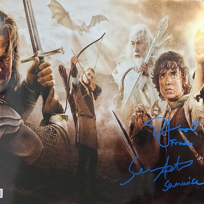 Elijah Wood & Sean Astin Autographed Lord Of the Rings 11x14 Photo 2
