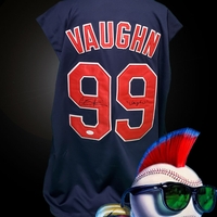 Charlie Sheen Autographed Major League Indians Sleeveless Jersey with "Vaughn"