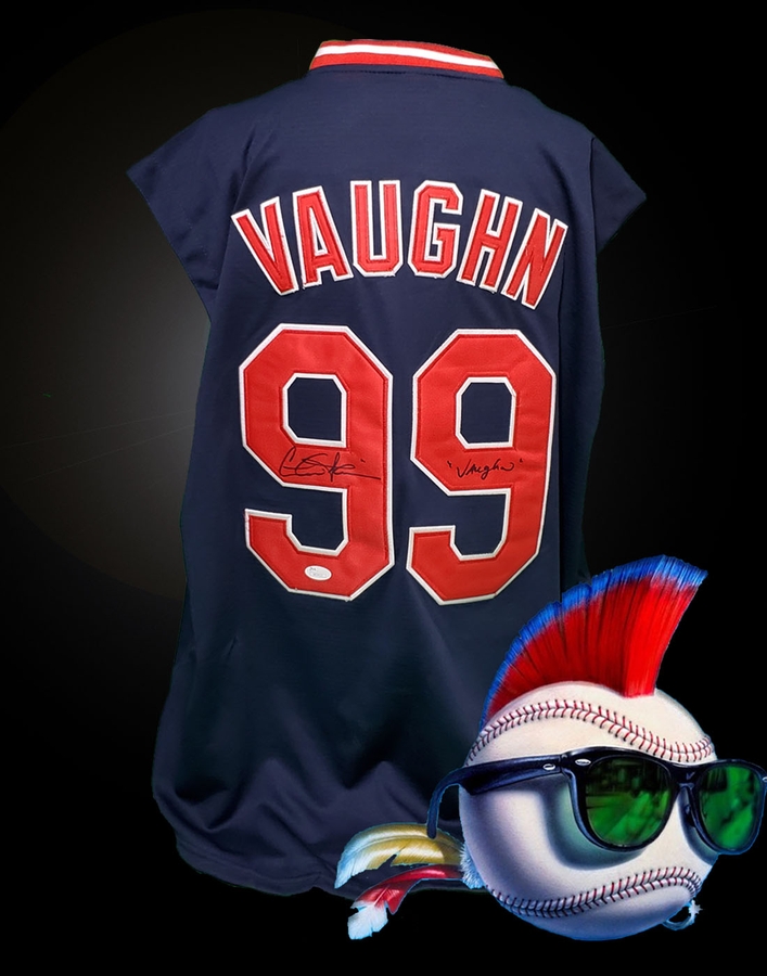 Charlie Sheen Autographed Major League Indians Sleeveless Jersey with "Vaughn"
