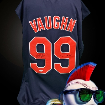 Charlie Sheen Autographed Major League Indians Sleeveless Jersey with "Wild Thing"