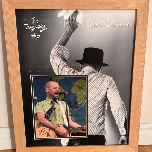 Gord Downie signed framed display