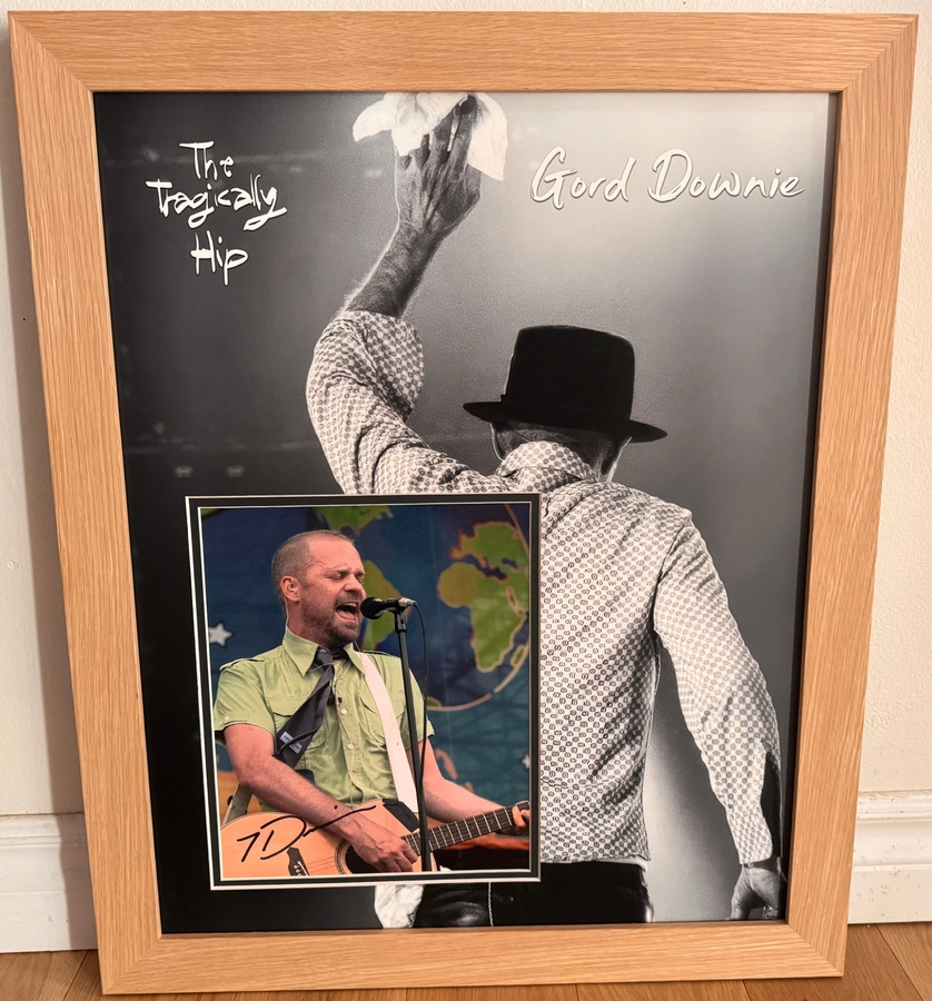 Gord Downie signed framed display