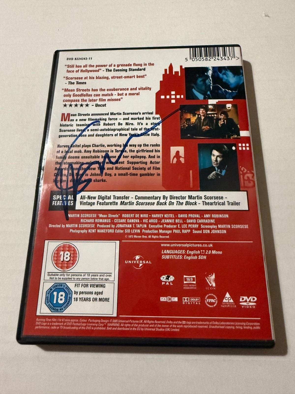 Mean Streets DVD - signed by Martin Scorsese