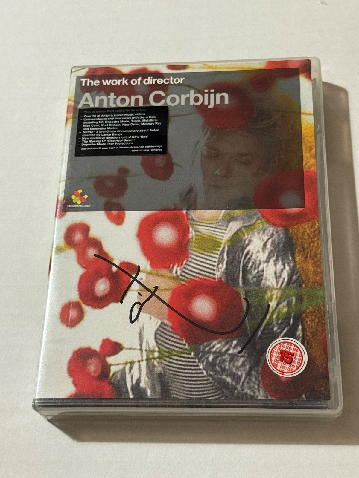 The work of Director - Anton Corbijn DVD. Signed by Anton Corbijn and booklet also signed by Anton Corbijn and personalised to Nigel.