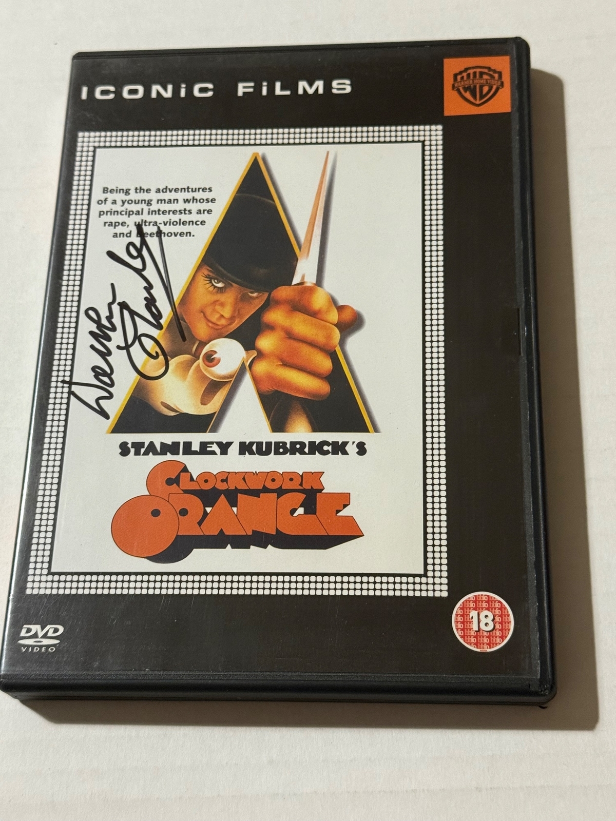 Clockwork Orange DVD. Signed by Warren Clarke