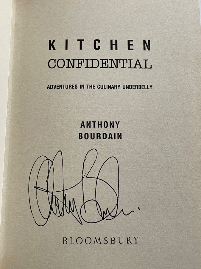 Anthony Bourdain - Kitchen Confidential hardback book. Signed by Anthony Bourdain