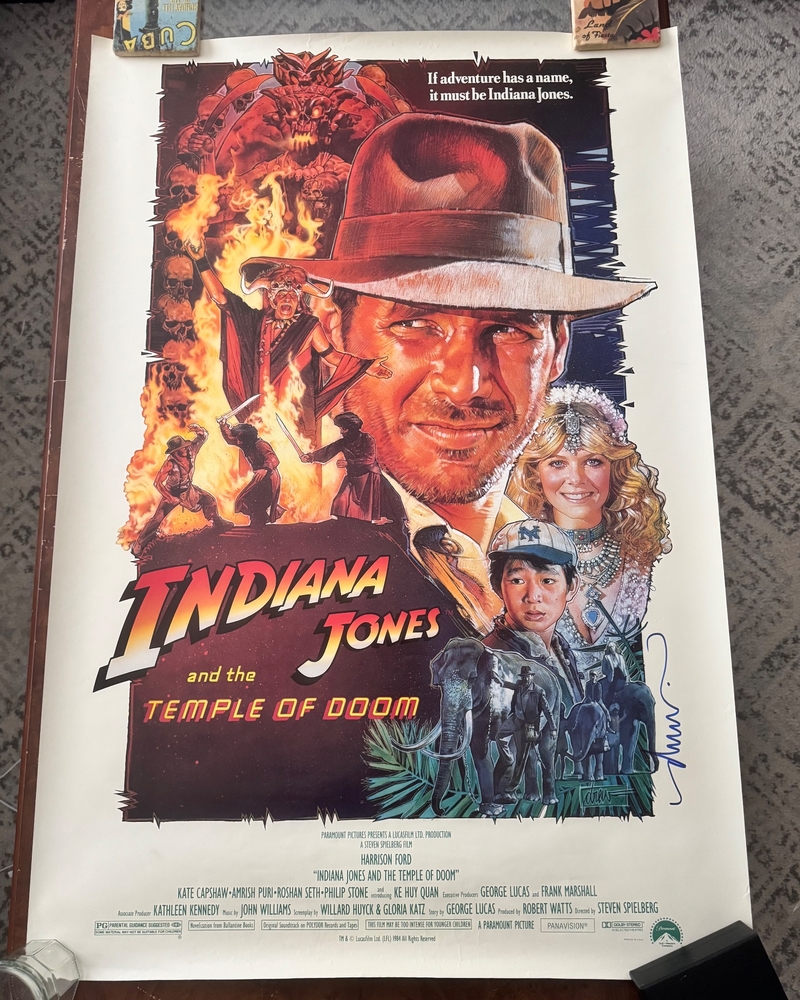 Indiana Jones and the Temple of Doom - Drew Struzan signed one sheet 27"x40"