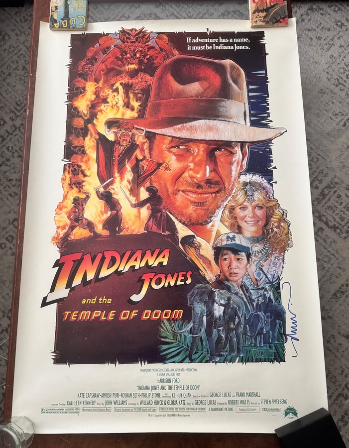 Indiana Jones and the Temple of Doom - Drew Struzan signed one sheet 27"x40"