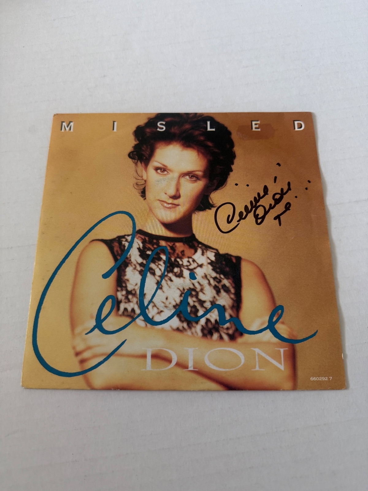 Celine Dion - Misled 7”. Signed by Celine Dion