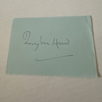 Douglas Hurd signed piece of paper