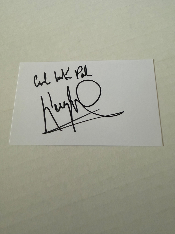 Kenny Lynch signed card
