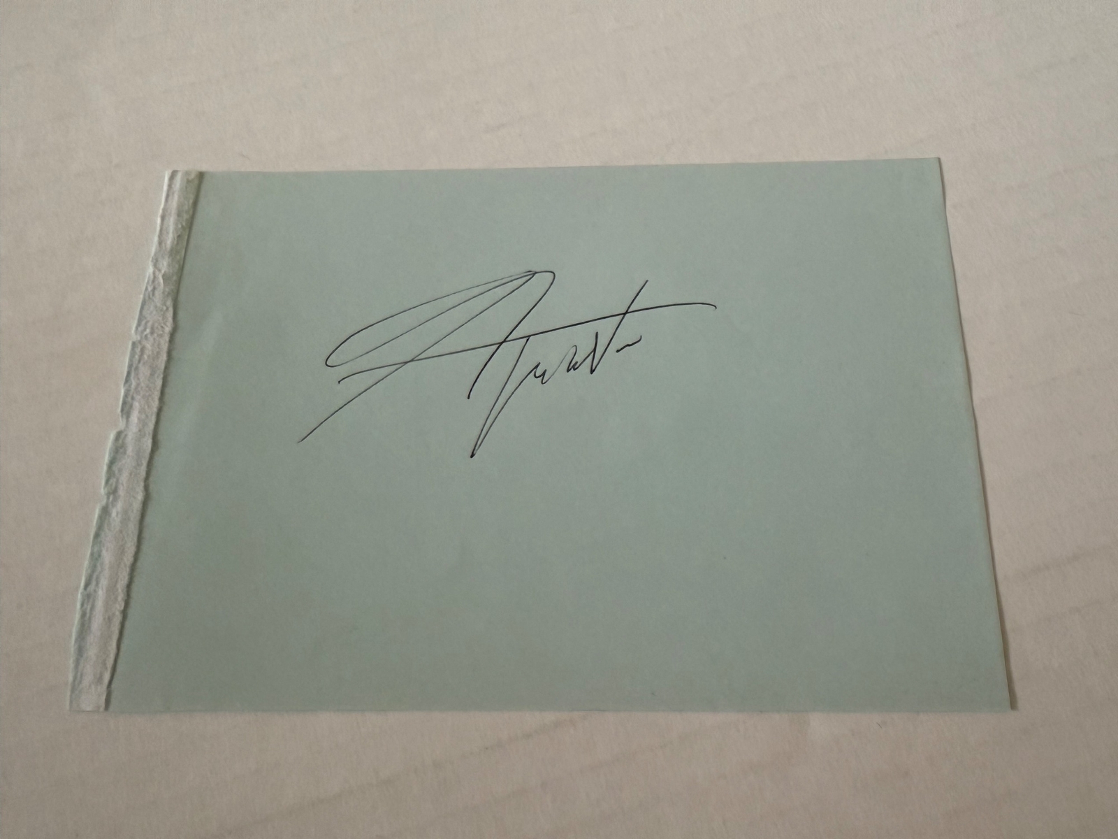 Charles Aznavour signed piece of paper