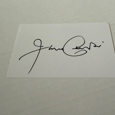 Jane Campion signed piece of paper