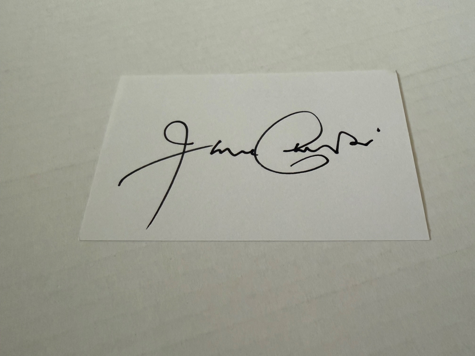 Jane Campion signed piece of paper