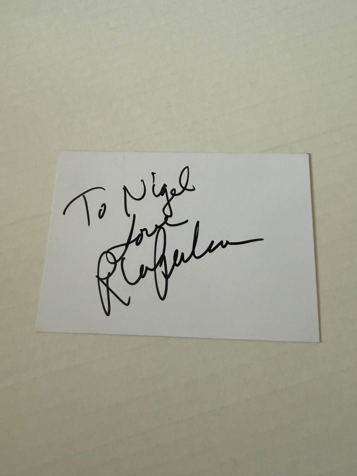 Rhea Pearlman signed piece of paper