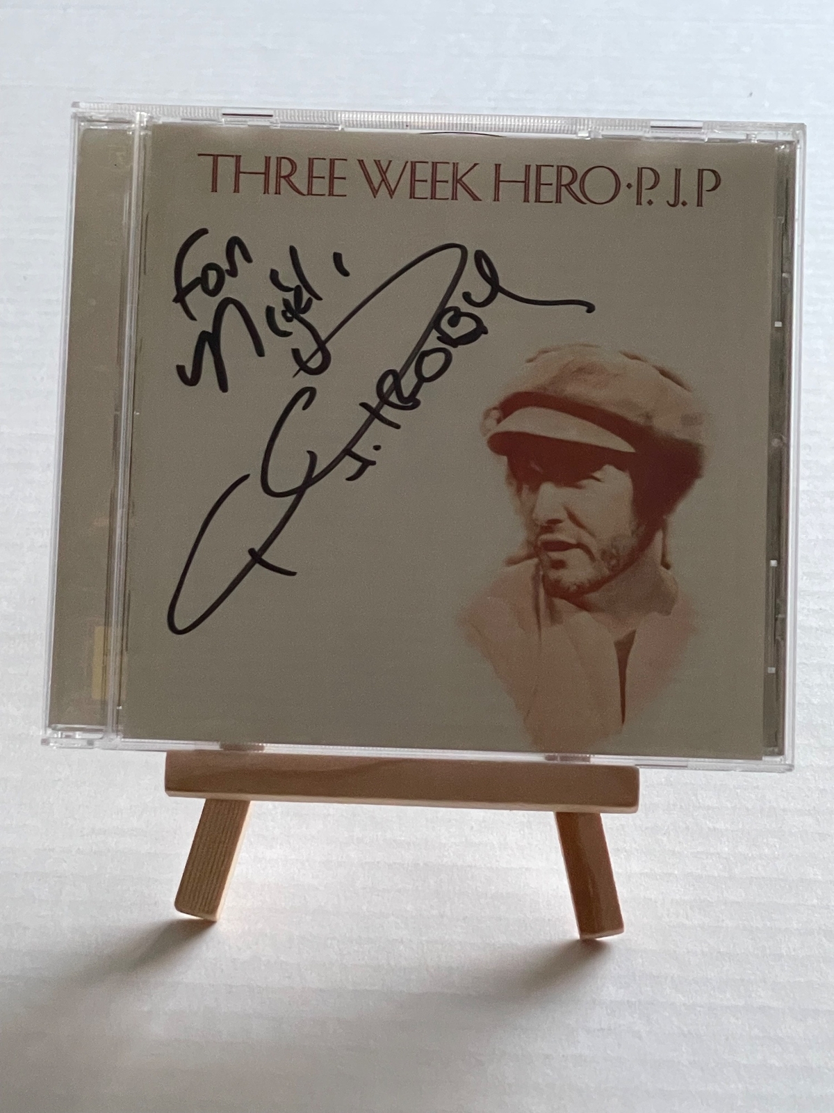 P J Proby - Three Week Hero CD. Personalised to Nigel, Signed by PJ Proby