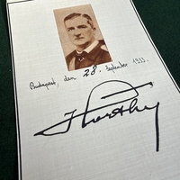 Miklós Horthy signed index card