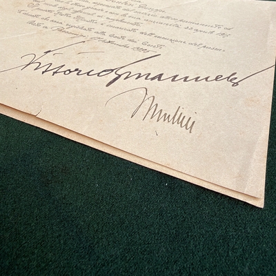 Benito Mussolini signed item