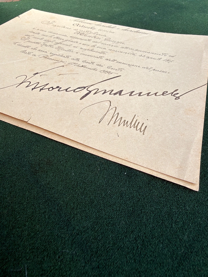 Benito Mussolini signed item