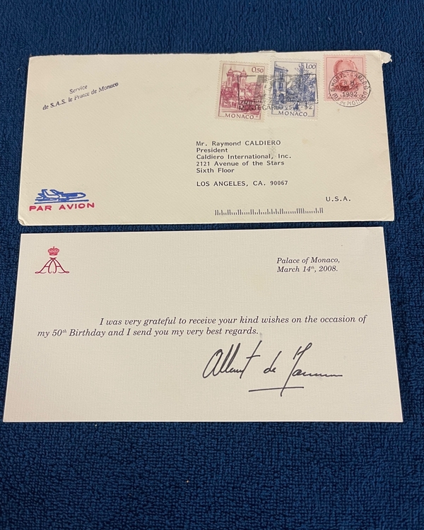 Prince Albert Monaco signed item