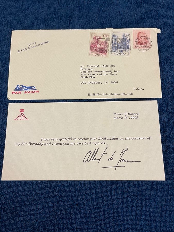 Prince Albert Monaco signed item