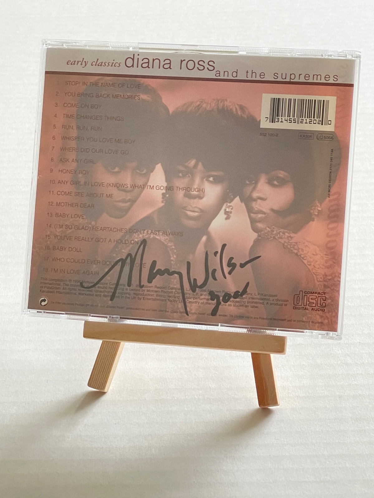 Diana Ross and The Supremes. Tamla Motown, early classics CD. Signed by Mary Wilson