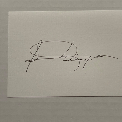 Card signed by Sam Phillips founder of Sun Records