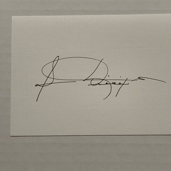 Card signed by Sam Phillips founder of Sun Records
