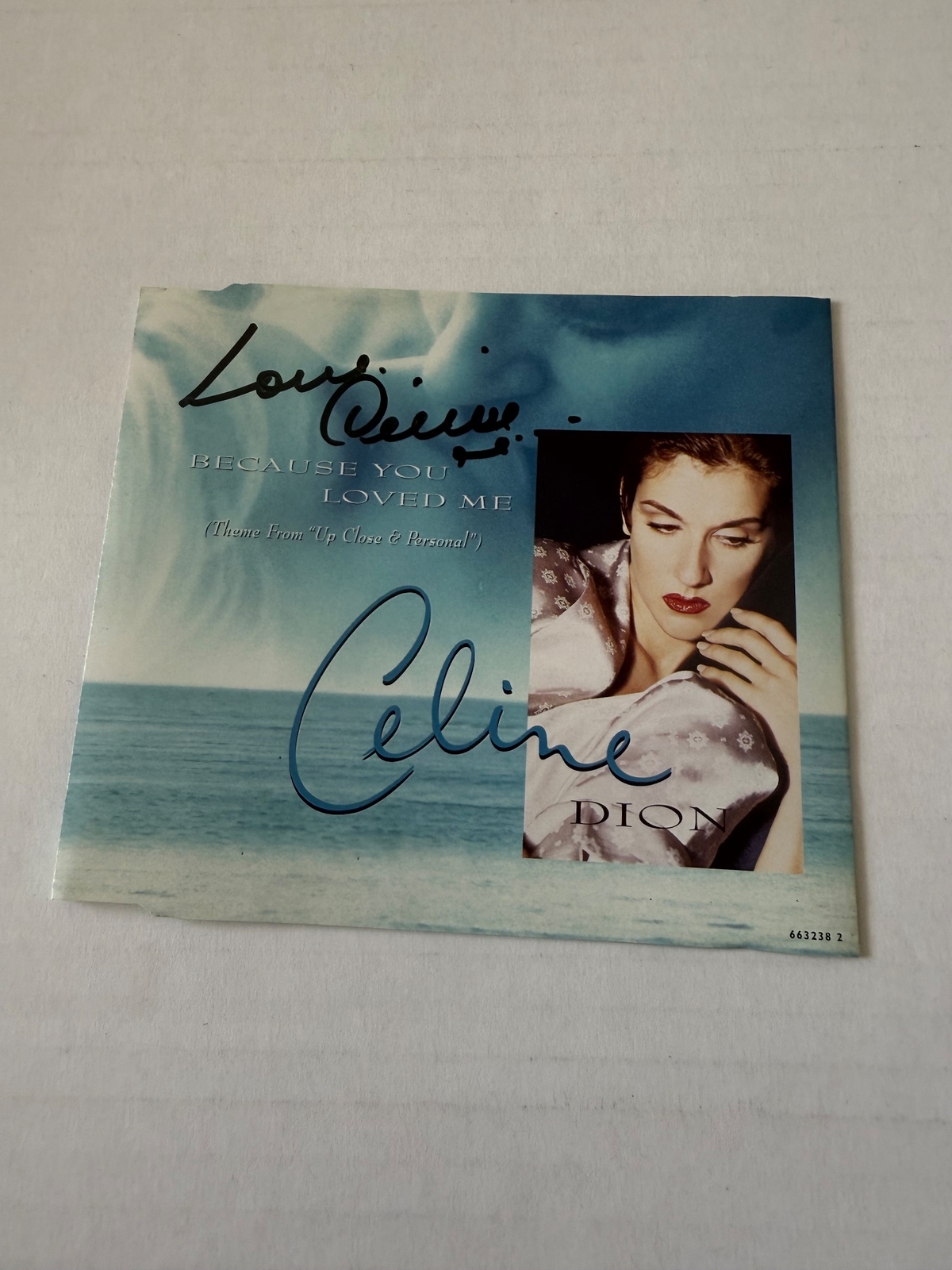 Celine Dion- Because You Loved Me. Signed CD