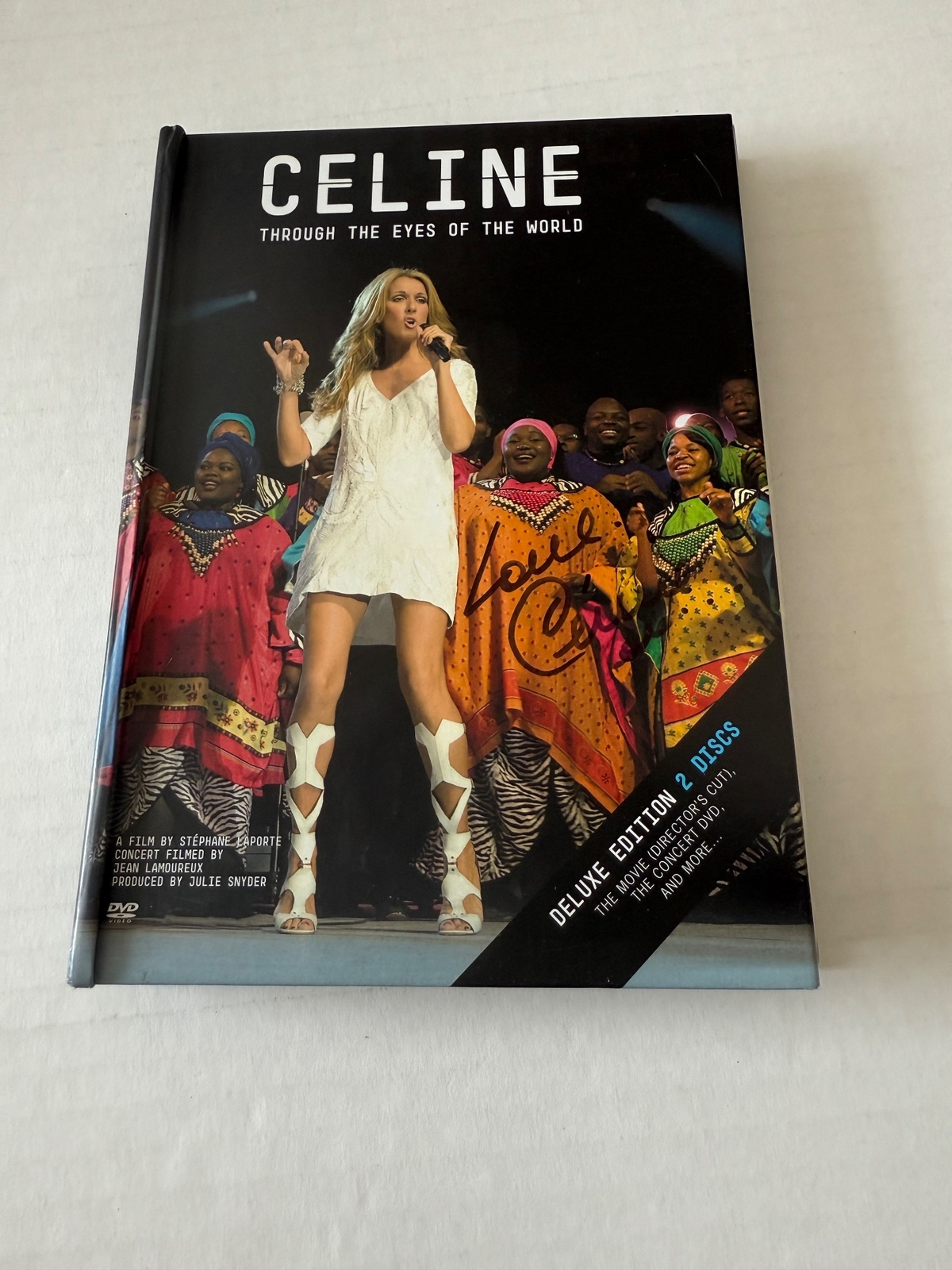 Celine Dion - Through The Eyes of The World 2 disc set from vinted seller sinky1972. Signed twice