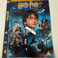 Harry Potter and the Philosopher’s Stone DVD cover signed by Zoe Wanamaker, Fiona Shaw, Jimmy Vee, Julie Walters and Alfie Enoch
