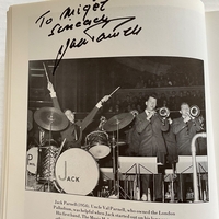 A Record of Pop book signed by Jack Parnell (dedicated to Nigel), Lita Roza, Don Lusher (dedicated to Nigel), Max Bygraves, Frankie Vaughan, Anthony Newley, The Everley Brothers, Alan Freeman?, Jim Da