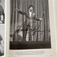A Record of Pop book signed by Jack Parnell (dedicated to Nigel), Lita Roza, Don Lusher (dedicated to Nigel), Max Bygraves, Frankie Vaughan, Anthony Newley, The Everley Brothers, Alan Freeman?, Jim Da