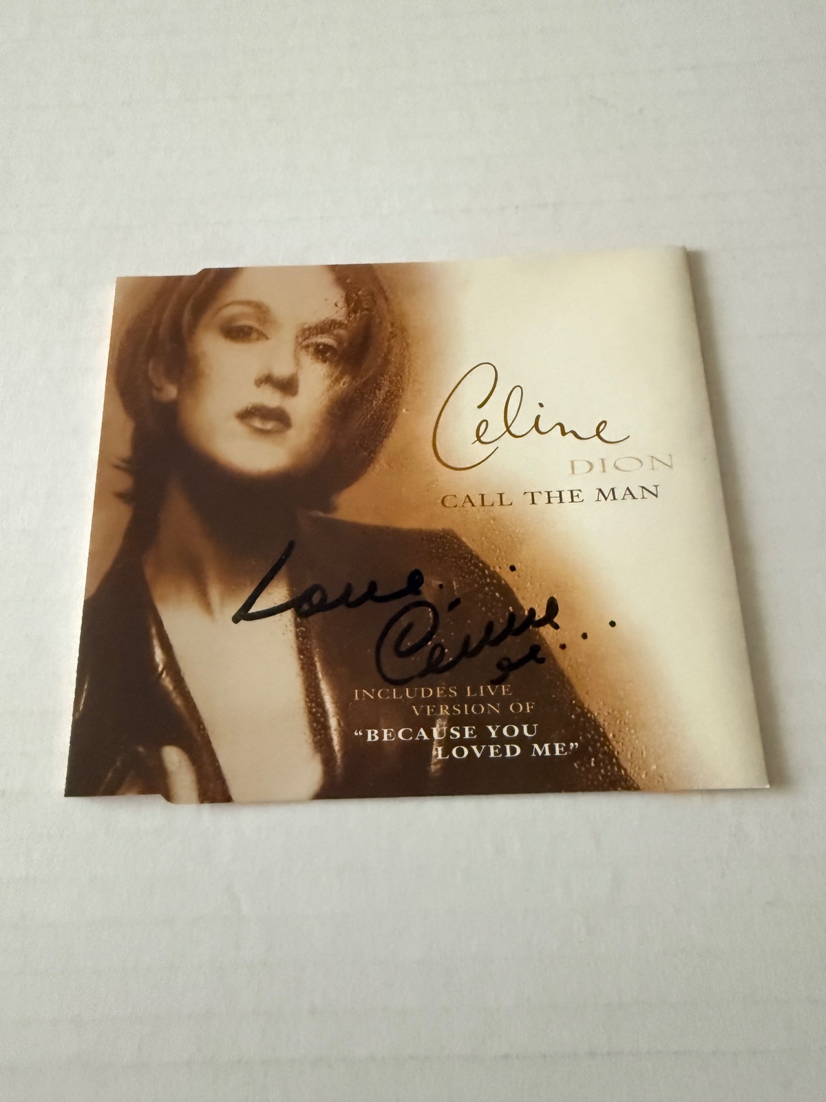 Celine Dion - Call The Man CD. Signed by Celine Dion. Cover and CD signed