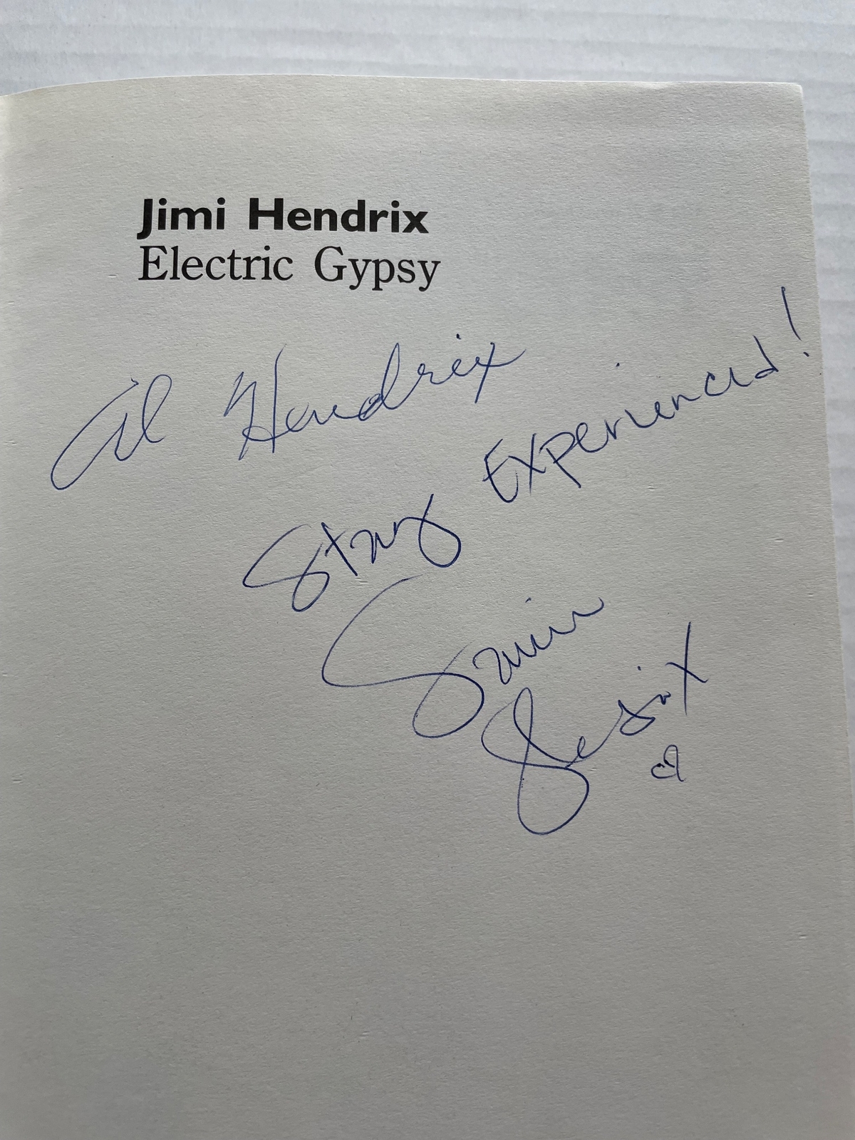 Jimi Hendrix - Electric Gypsy - signed by Al Hendrix (Father) and Janie Hendrix (step sister)