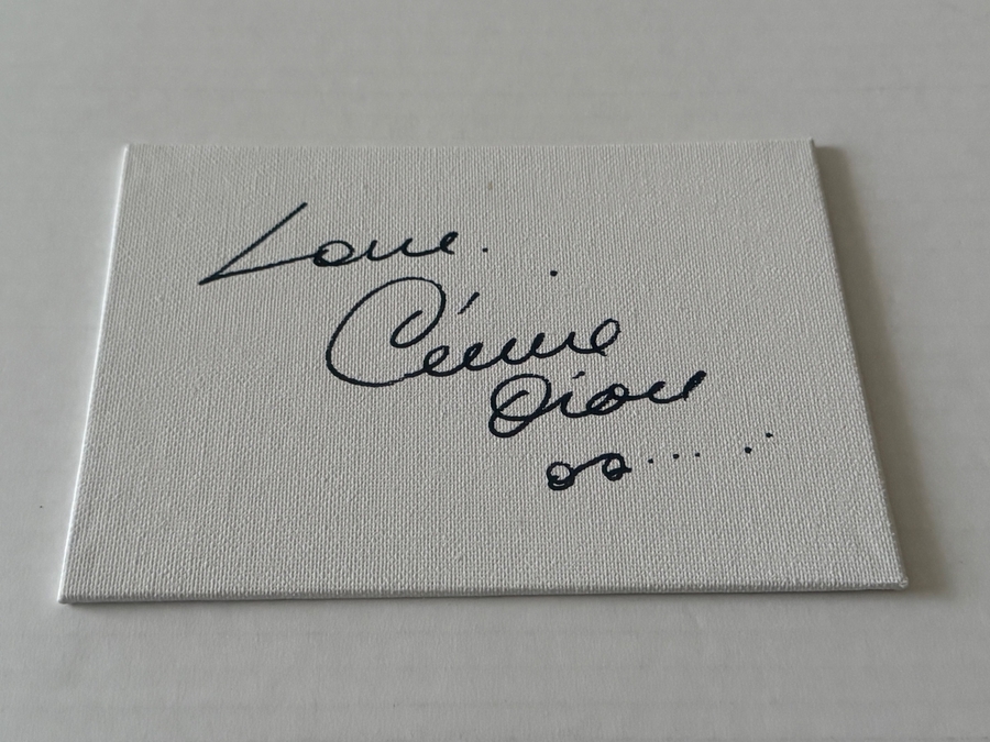 Celine Dion signed canvas